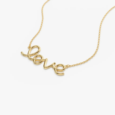 Solid 925 Sterling zilver 14K goud geplatte Liefdes hanger halsketting voor vrouwen Valentijnsdag cadeau