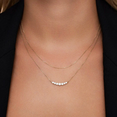 Minimalistisch 925 Sterling zilver Tennis hanger halskettingen voor vrouwen laag stapelbare halskettingen
