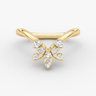 Nieuwe klanten ontwerpen elegante 925 Sterling zilver 18K goud bloemblaad kronen banden