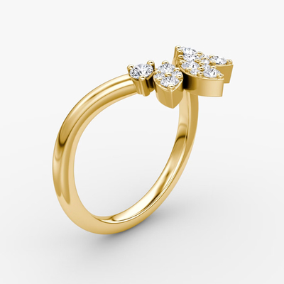 Nieuwe klanten ontwerpen elegante 925 Sterling zilver 18K goud bloemblaad kronen banden