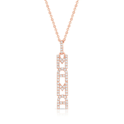 Elegante 925 Sterling zilver 14K goud MAMA Drijvende lange hanger halsketting