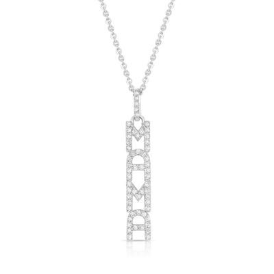 Elegante 925 Sterling zilver 14K goud MAMA Drijvende lange hanger halsketting