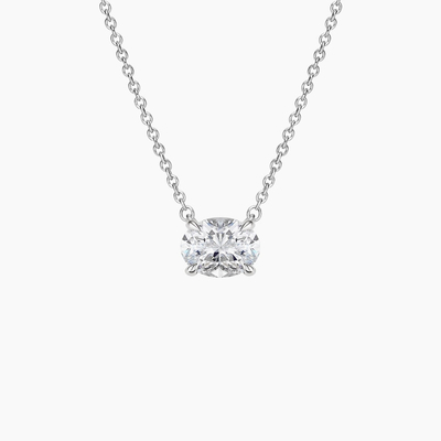Oval gesneden 5A Wit kubisch Zirconia glanzend edelsteen hanger halskettingen voor vrouwen klassieke sieraden