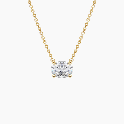 Oval gesneden 5A Wit kubisch Zirconia glanzend edelsteen hanger halskettingen voor vrouwen klassieke sieraden