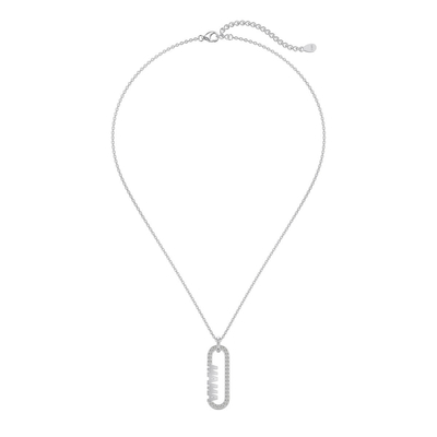 18k goud mama paperclip hanger halsketting in 925 sterling zilver