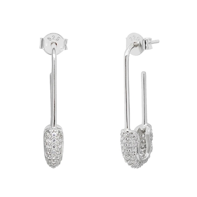 Vrouwen Hoop oorbellen in 925 zilver met heldere CZ Diamant Braziliaanse gele goud sieraden
