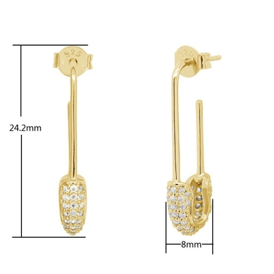 Vrouwen Hoop oorbellen in 925 zilver met heldere CZ Diamant Braziliaanse gele goud sieraden