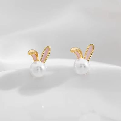 Paashaas Perlen oorbellen fijne Zircon studs konijn wortel schattig juwelen cadeautjes