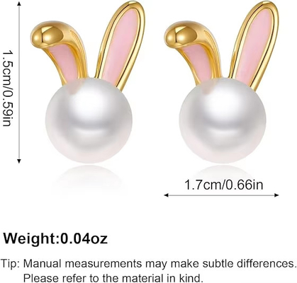 Paashaas Perlen oorbellen fijne Zircon studs konijn wortel schattig juwelen cadeautjes