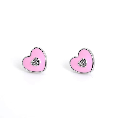 Huwelijksgelegenheid Roze hart stud oorbellen voor ketting sieraden sets
