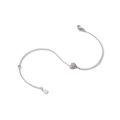 925 Sterling Zilveren Hart Armband met Zirkonia voor Vrouwen