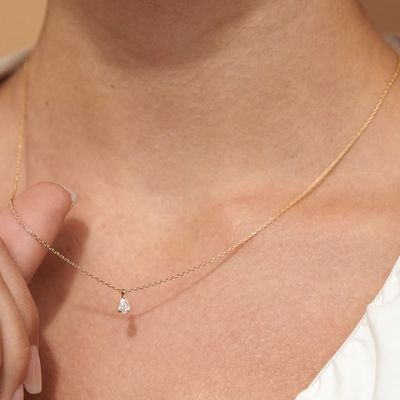 925 Sterling Zilveren Peergeslepen Zirkoon Hangerketting voor Dames