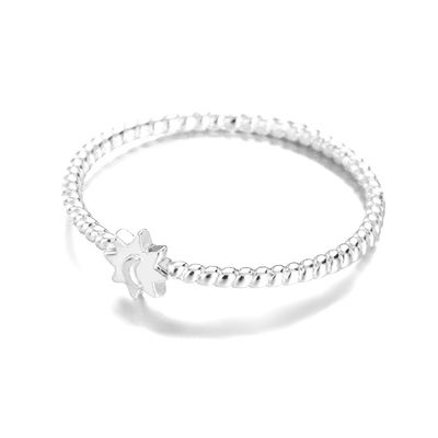 925 Sterling Silver Moon Sun Ring 18K Gold Plated Unisex Juwelen