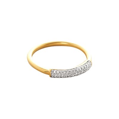 925 Sterling Zilver 18K Vergulde CZ Stapelring voor Dames