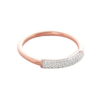 925 Sterling Zilver 18K Vergulde CZ Stapelring voor Dames