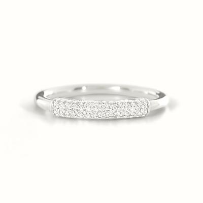 925 Sterling Zilver 18K Vergulde CZ Stapelring voor Dames