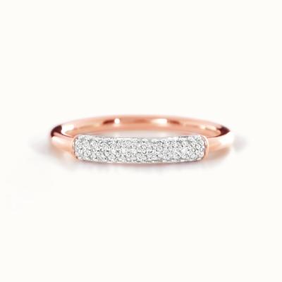 925 Sterling Zilver 18K Vergulde CZ Stapelring voor Dames