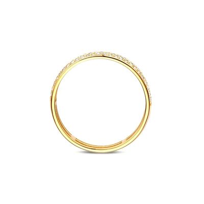 925 Sterling Zilver 18K Goud Vergulde CZ Half Eternity Ring voor Dames