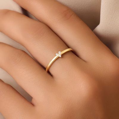 925 Sterling Zilveren Vergulde CZ Lotus Ring voor Vrouwen