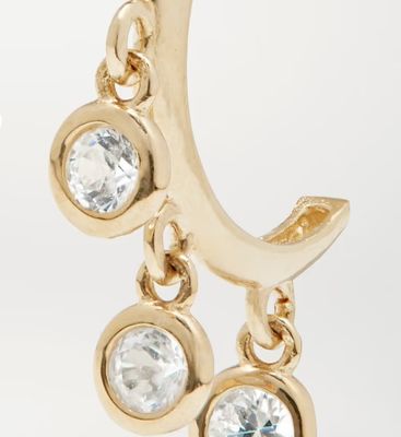 14K vergulde koperen hoop oorbellen met Zircon bezel