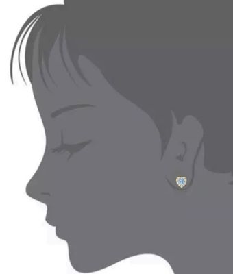 925 Sterling zilver 14K Goud geplatte hart CZ Baby Stud oorbellen