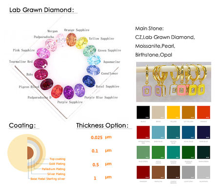 925 Sterling Silver Unicorn Huggie oorbellen 16mm Roze CZ voor kinderen