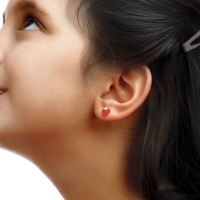 925 Sterling zilveren aardbeien oordelen voor kinderen 92,5% zuiverheid