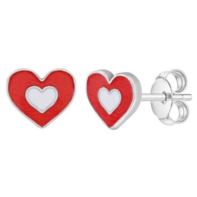 925 Sterling Silver Heart Stud oorbellen voor kinderen en vrouwen