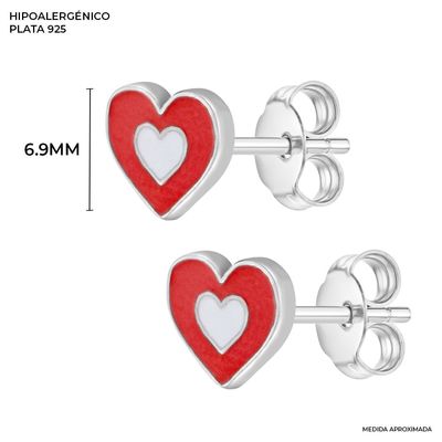 925 Sterling Silver Heart Stud oorbellen voor kinderen en vrouwen
