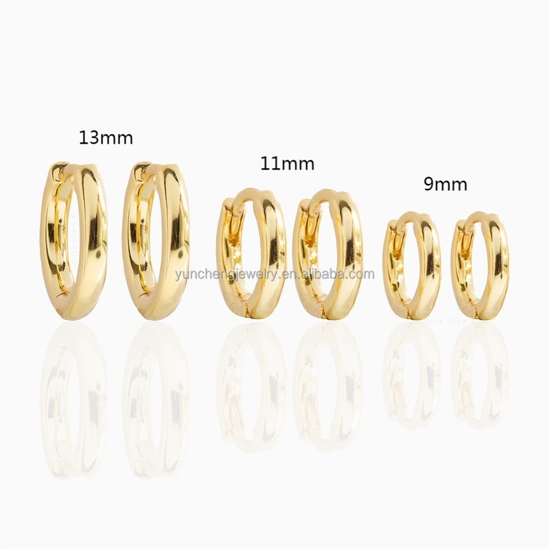 Zilveren fijne sieraden Minimalist 18K Gold 9MM 11MM 13MM Hoop Set voor FedEx DHL UPS TNT EMS Shipping