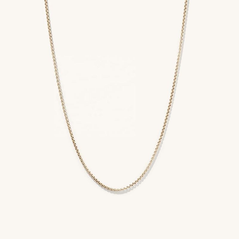 Handgemaakte 18K vergulde ronde doosketting met snelle verzending en aanpasbaar logo