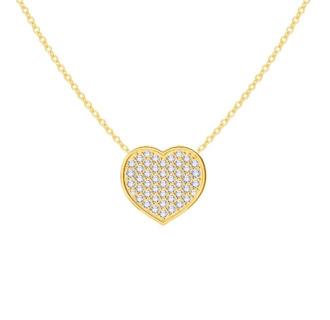 18&quot; Kettinglengte Ronde Snijd Diamant 925 Sterling Zilveren Hart Hangertje Ketting voor Vrouwen