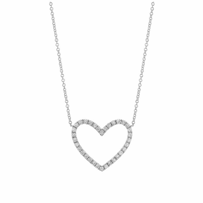 925 Sterling Zilver Pave Diamant Liefde Ketting voor Vriendin