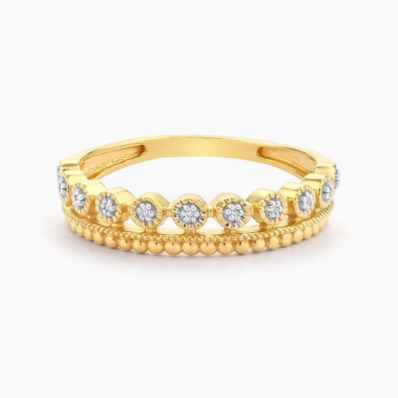 925 Sterling zilver CLASSIC Style Groothandel Stackable Vrouwen Ring met vergulde kralen