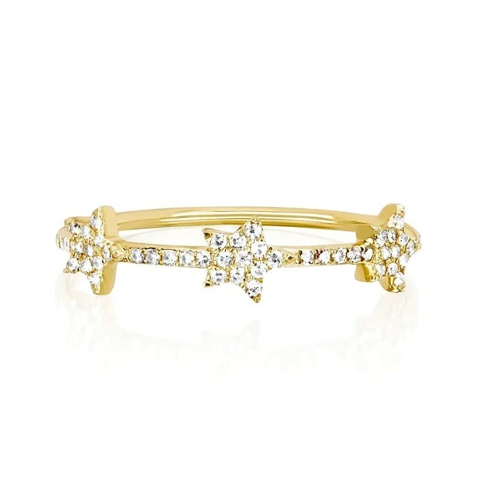 18K goud geplatte zilver CZ ster verklaring ringen voor vrouwen Micro Pave Setting gecertificeerd