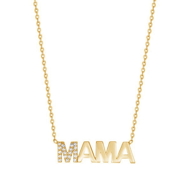 Verloving 2022 Unieke MAMA 18K Gold Groothandel Moedersdag Geschenken 925 Sterling Zilveren Halsketting Juwelen