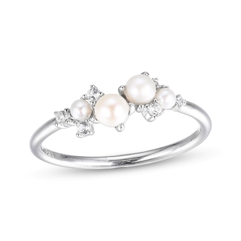 Witte CZ stapelbare 925 Sterling zilveren ringen maat 3-10 Parel verlovingsringen