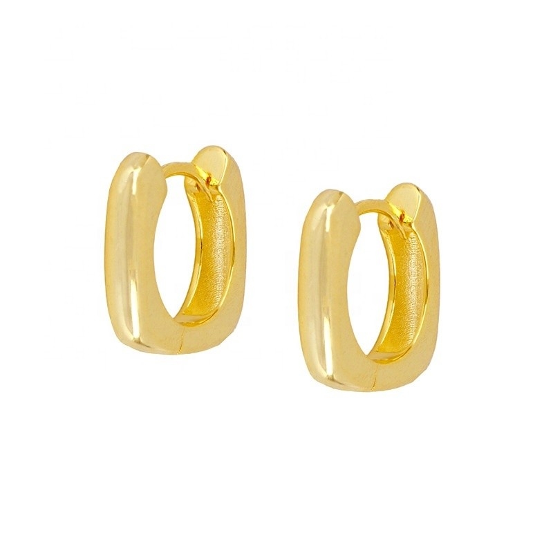 EARRINGS Echte 18k goud geplatte hoop Huggie Sterling zilver 925 sieraden voor vrouwen meisjes