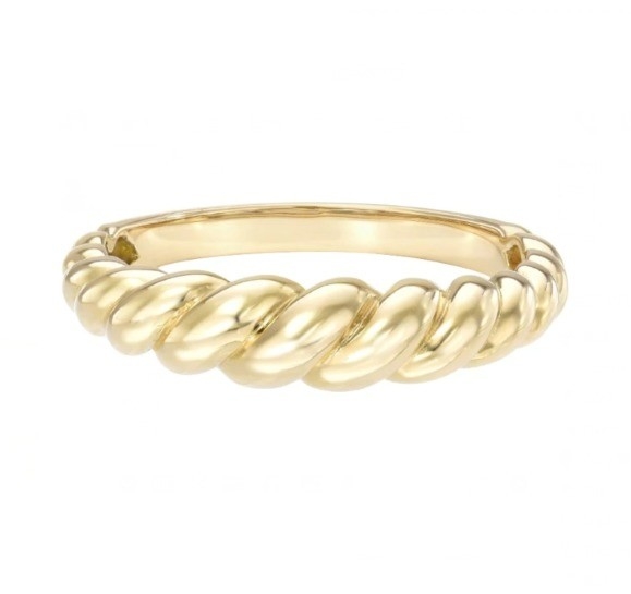 Verbazingwekkende barokke 14K gouden vervorming Twist 925 Sterling zilver vrouwen ring Tarnish gratis sieraden