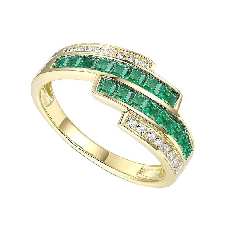 Prongsetting Smaragd Ruby Vrouwen Diamant Verklaring Ringen Grootte 6- Grootte 10