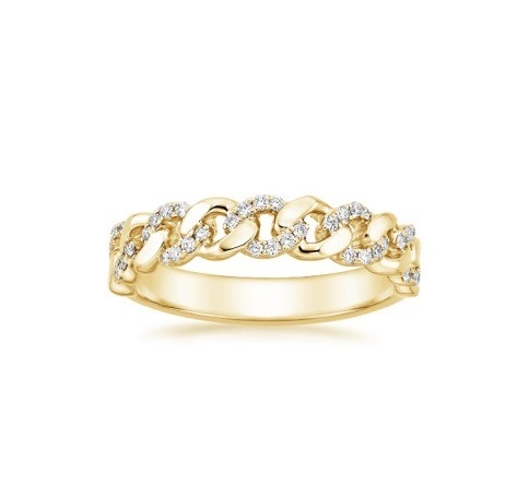 Micron Pave CZ 18K Goud geplateerde stapelketen 925 Sterling zilver vrouwenringen