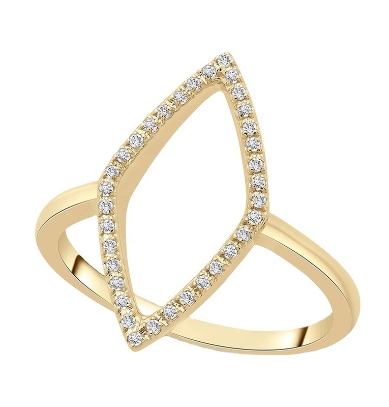 Verloving Wit CZ Rhombus Verklaring Ring Goud 925 Sterling Zilver Juwelen voor vrouwen