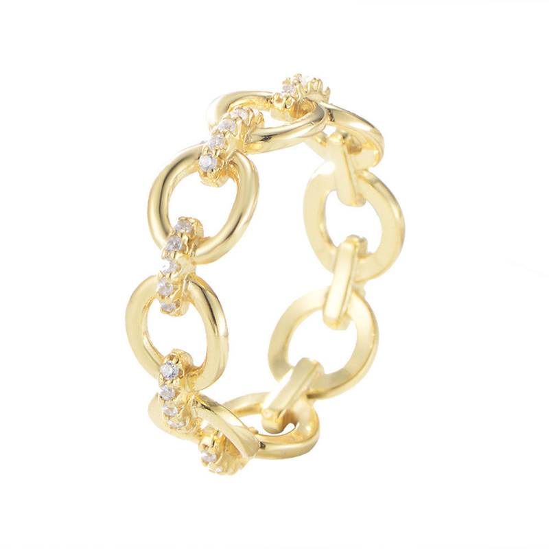 Delicaat ketenvorm CZ Diamanten Eeuwigheid Ringen 925 Sterling zilver voor mannen sieraden