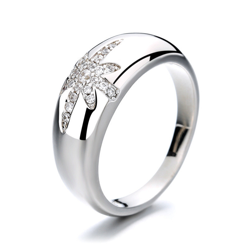 Unisex Alibaba-Online-Winkelen Goud geplatte Starburst Band Ringen in Sterling zilver 925