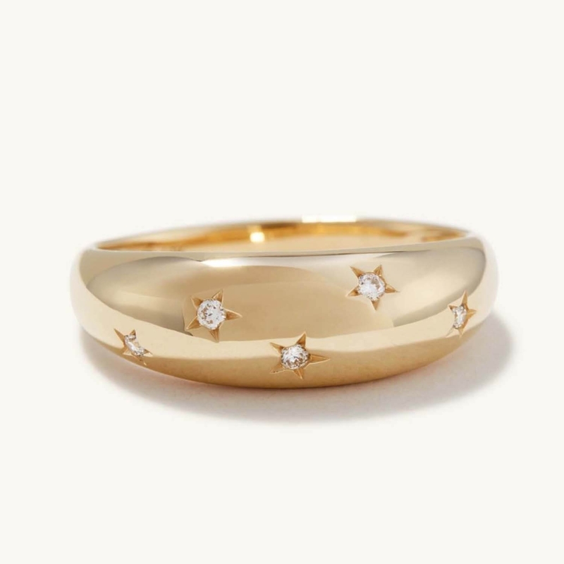 Eternity Band Rings Braziliaanse 18K Gold Juwelen Ster 925 Sterling Silver Dome Vrouwen Ring