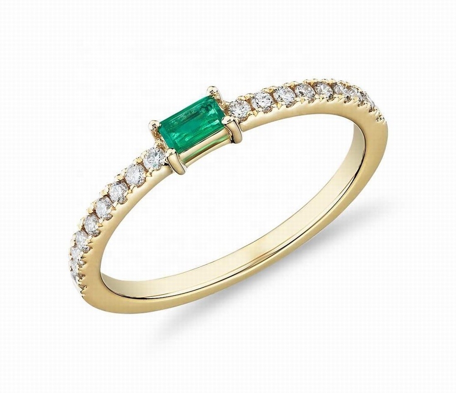 Fijne sieraden 925 Sterling zilveren ring met groene of witte stenen en 18 karat goud
