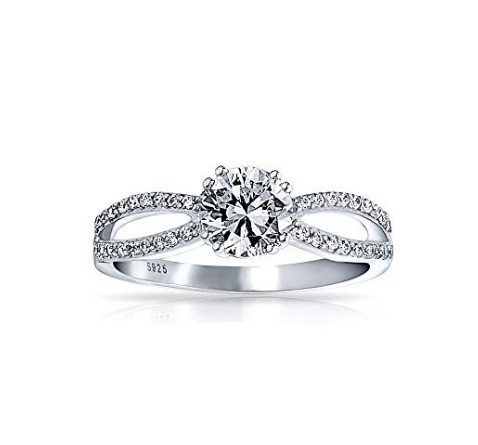 925 Sterling Silver Ring Micron Pave White Gold Plated voor vrouwen Bruiloft