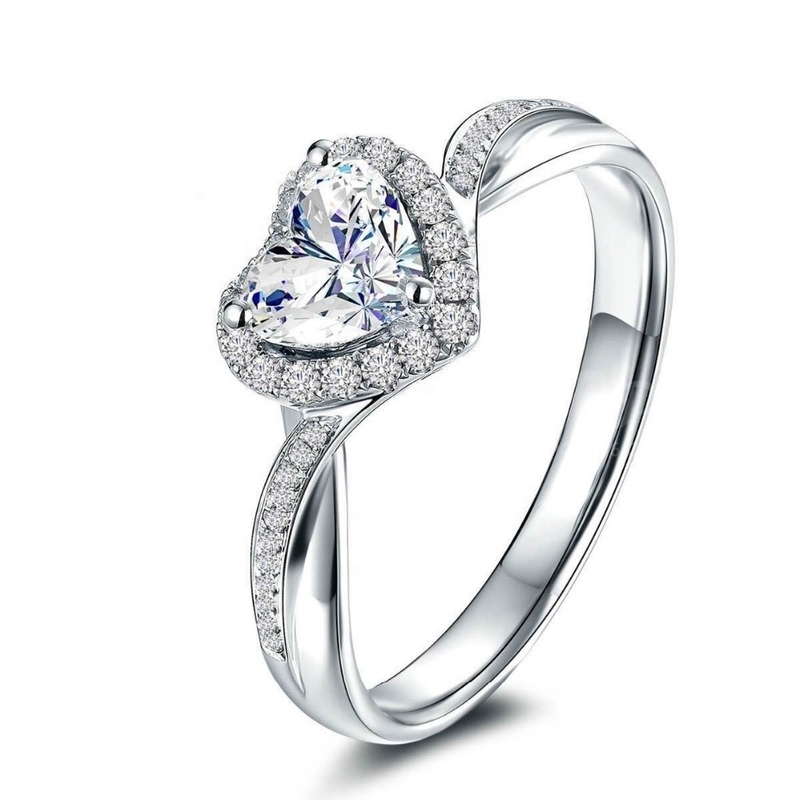 Hart Delicate Weeding Rings 925 Sterling zilveren sieraden voor vrouwen Mode accessoires