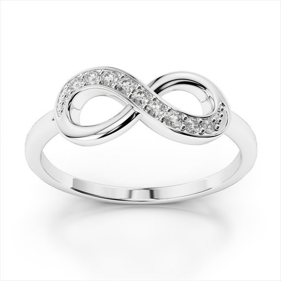 Witte CZ Stone Love Infinity Rings in 925 Sterling zilver voor eeuwige romantiek