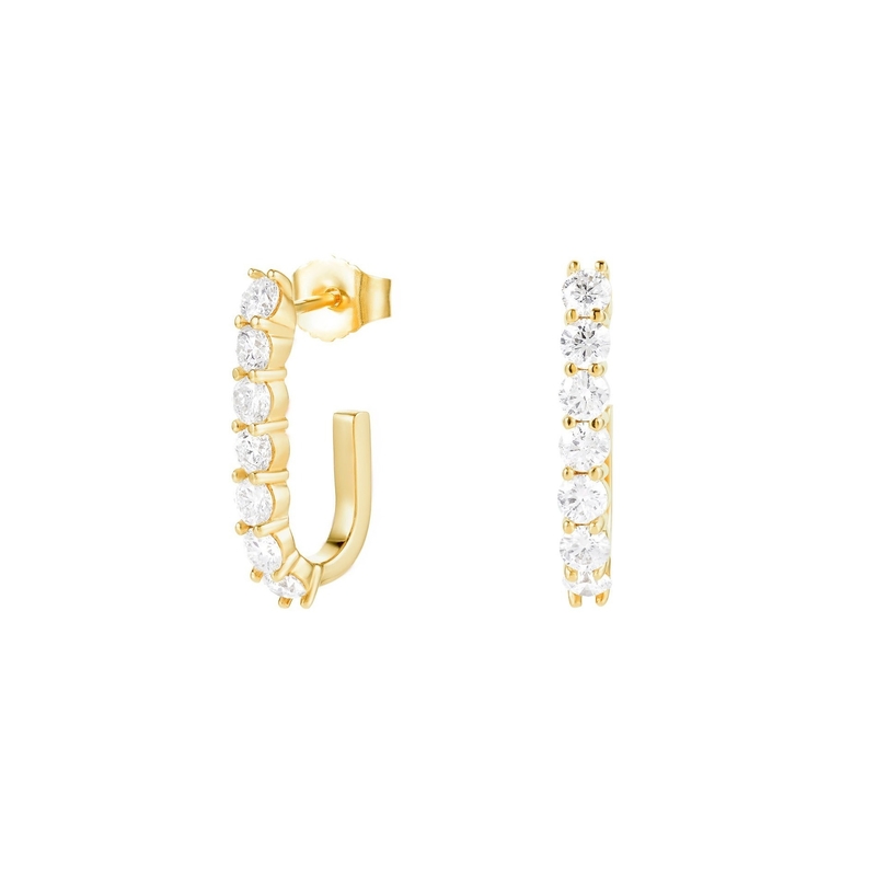 Trendy 925 Sterling Silver 14k Gold Trendy Bend Stud oorbellen voor vrouwen Meisjes Juwelen